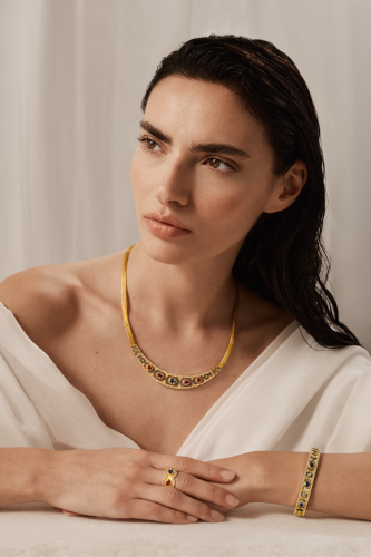 Byzantine Necklace With Multicolor Sapphires