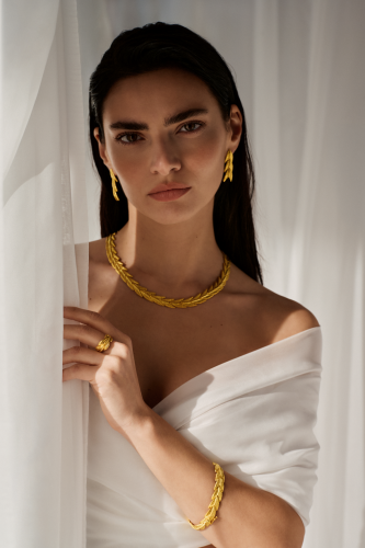 18K gold leaves necklace