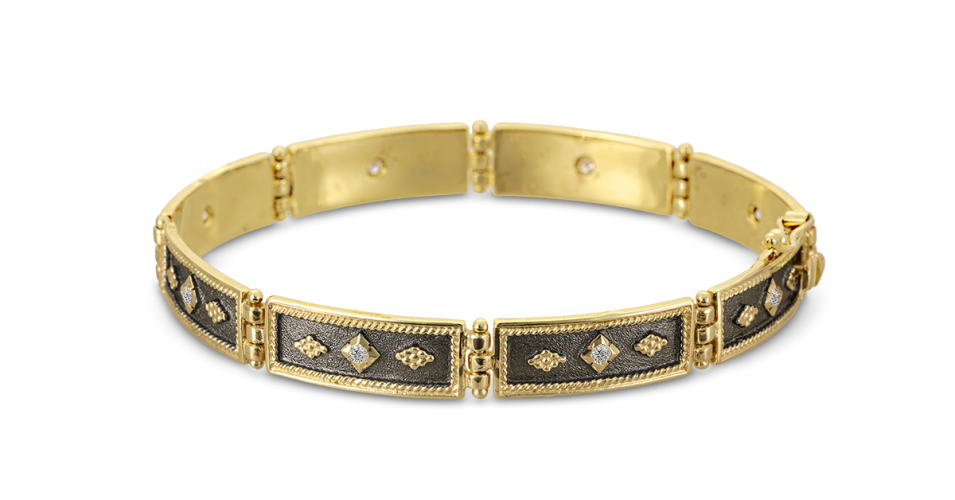 Black Collection Byzantine Bracelet with Diamonds