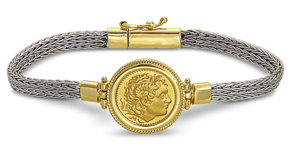 Silver and Gold Alexander the Great Bracelet