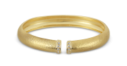 Hammered Gold Bracelet With Diamonds