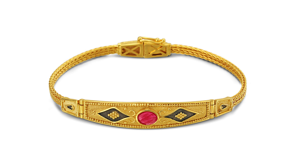 Byzantine Bracelet with Handwoven Chain