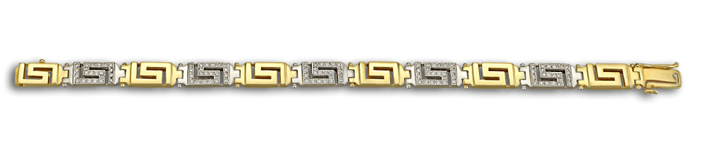 Greek key bracelet with diamonds