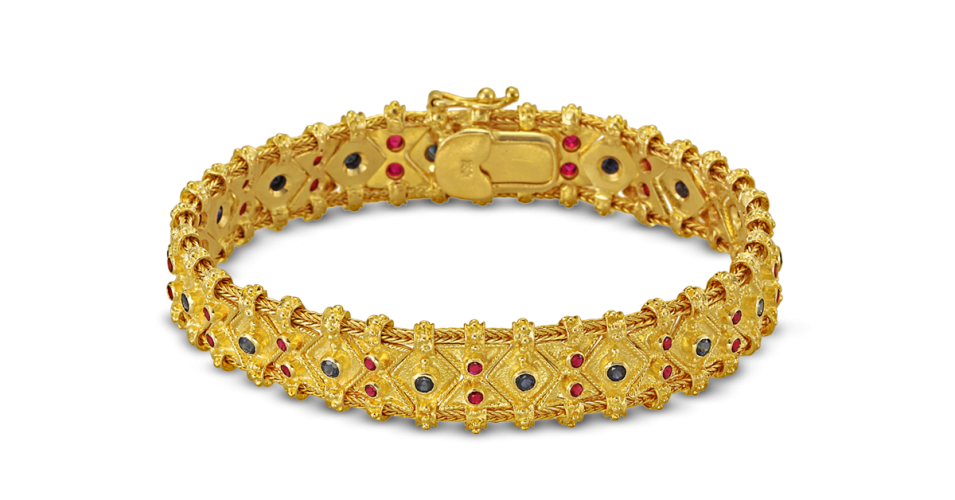 Byzantine Bracelet with Sapphires and Rubies