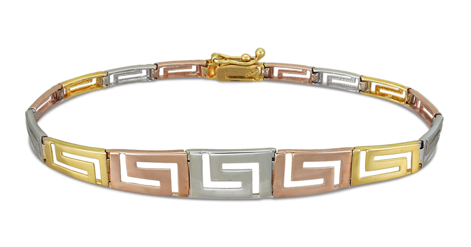 Three Color Greek Key Bracelet