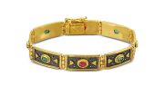 Byzantine Bracelet with Emeralds and Rubies