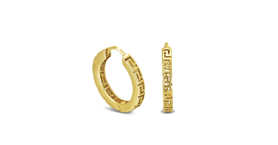 Greek Key Hoop Earrings