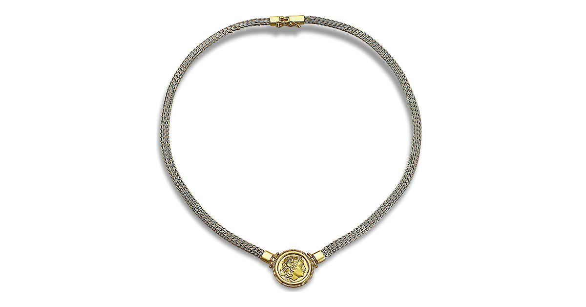 Silver and Gold Alexander the Great Necklace