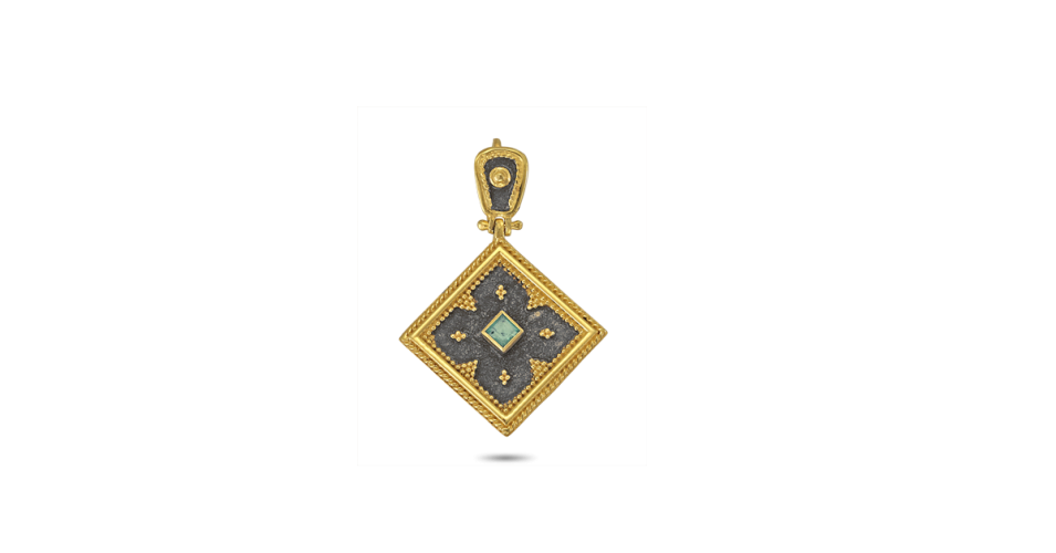 Byzantine Style Pendant with Emerald