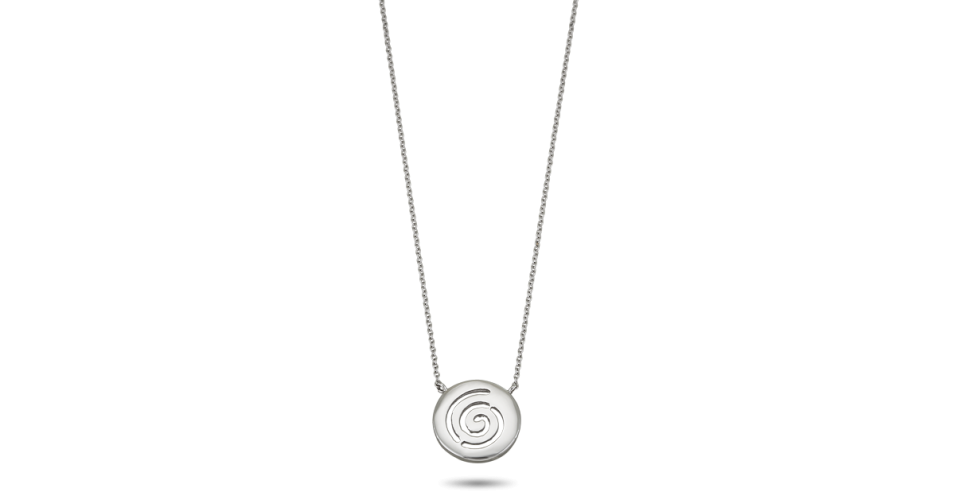 White Gold Eternity Swirl Necklace