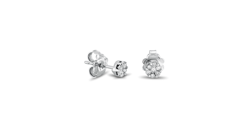 Round Earrings with Diamonds