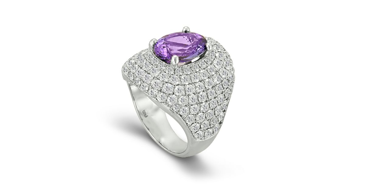 Diamond Ring with Tanzanite