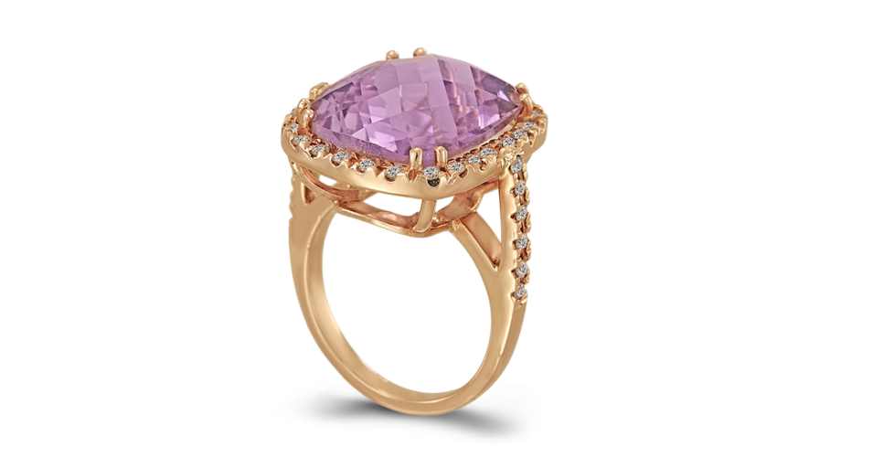 Rose Gold Ring with Amethyst