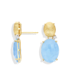 "IPANEMA " GOLD, AQUAMARINE AND DIAMONDS DROP EARRINGS