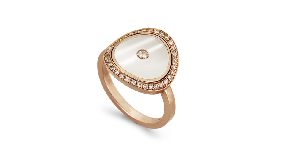Transparent Enamel Diamond Ring