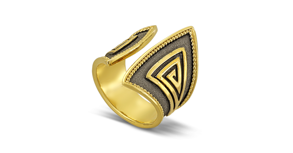 Contemporary Greek Key Ring